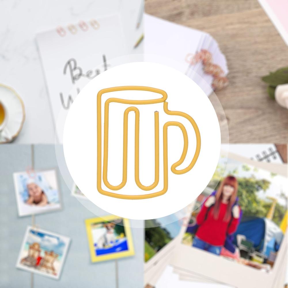 100Pcs Cup Shape Cute Paper Clips Plastic-coated Metal Small Paper Clips  Office Supplies