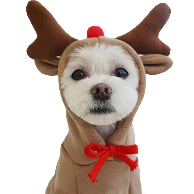 Pet Dog Hoodies Christmas Pet Cosplay Clothes Elk Winter Small Medium Leisure Warm Dog Puppy Clothes Cute Elk Cat Puppy Hoodie XS