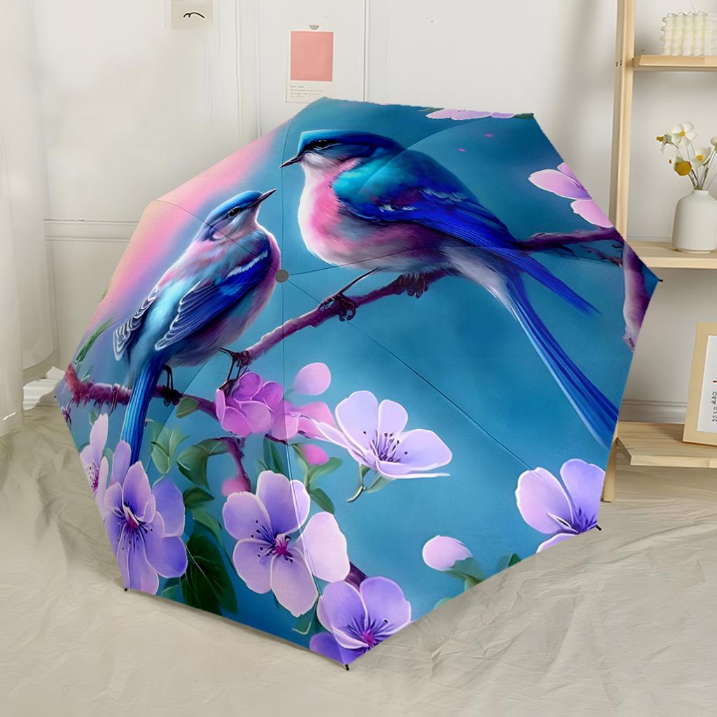 Parrots In The Rainforest Automatic Umbrella with 8-Rib Sturdy Construction Perfect for Outdoor Adventures Fashion Lovers Perfect Gift for Women/Men
