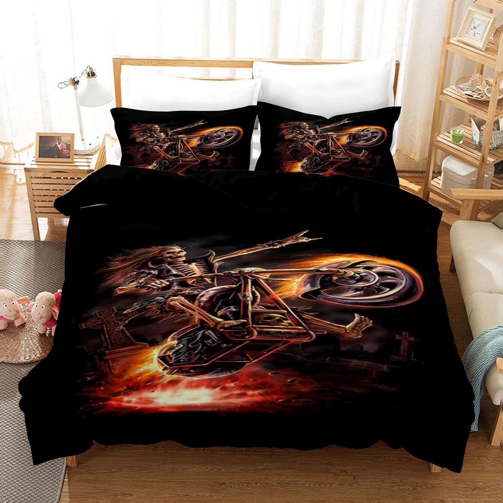 3D Digital Printing Kit Three-Piece Quilt Cover Sheet Skeleton