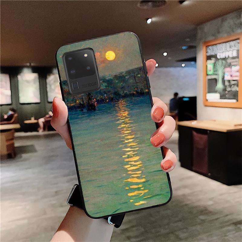 Monet Garden Lotus Bridge Phone Case for Samsung S20 Lite S21 S10 S9 Plus for Redmi Note8 9pro for Huawei Y6 Cover
