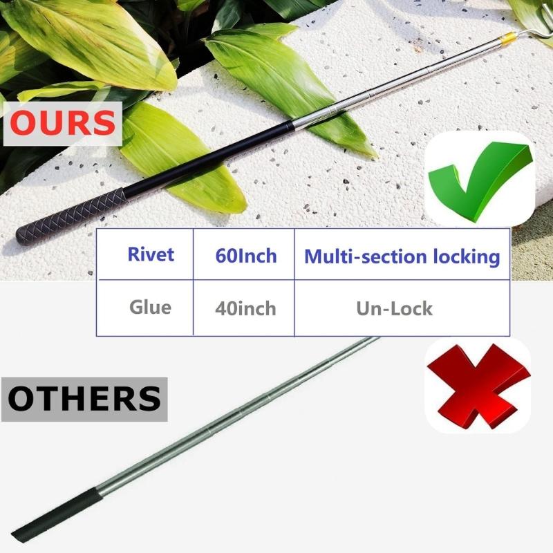Awning Telescopic Rod Metal Rod Retractable Awning Opener Multifunctional Pull Rod With Rubber Handle Portable