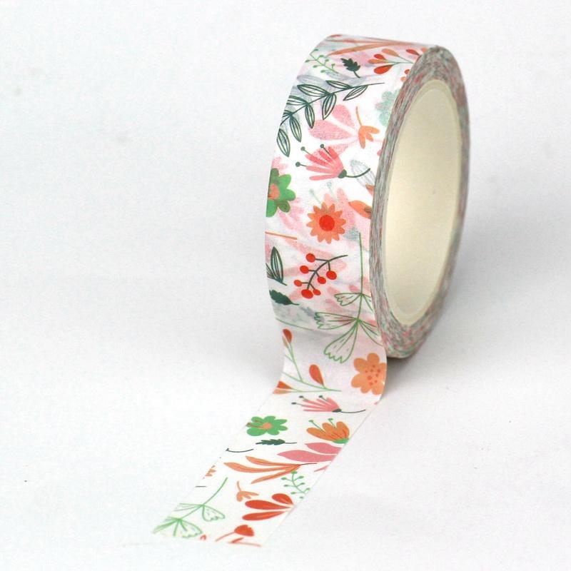 NEW 1PC. 10M Decorative Plant Flowers Leaves Washi Tape Set Scrapbooking Journaling Adhesive Masking Tape Cute Papeleria