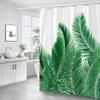 Tropical Plants Green Leaf 3D Printing Shower Curtain Polyester Waterproof Bathroom Curtain Home Decoration Curtain With Hook