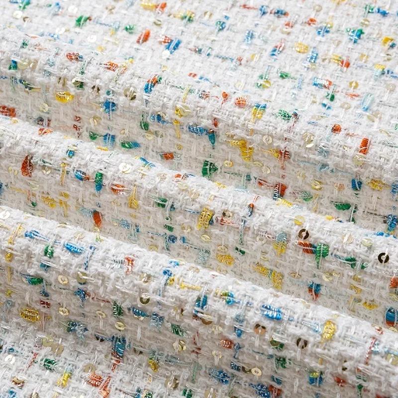 150cmx50cm Small Fragrance Woolen Cloth Fabric High-end Thick Woolen Tweed Vest Suit Coat Dress Skirt DIY Apparel Sewing Fabric