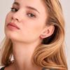 Turquoise Earrings Brass Plated 18K Real Gold Color Retention Retro Circle Metal Texture Ear Buckle Premium Sense