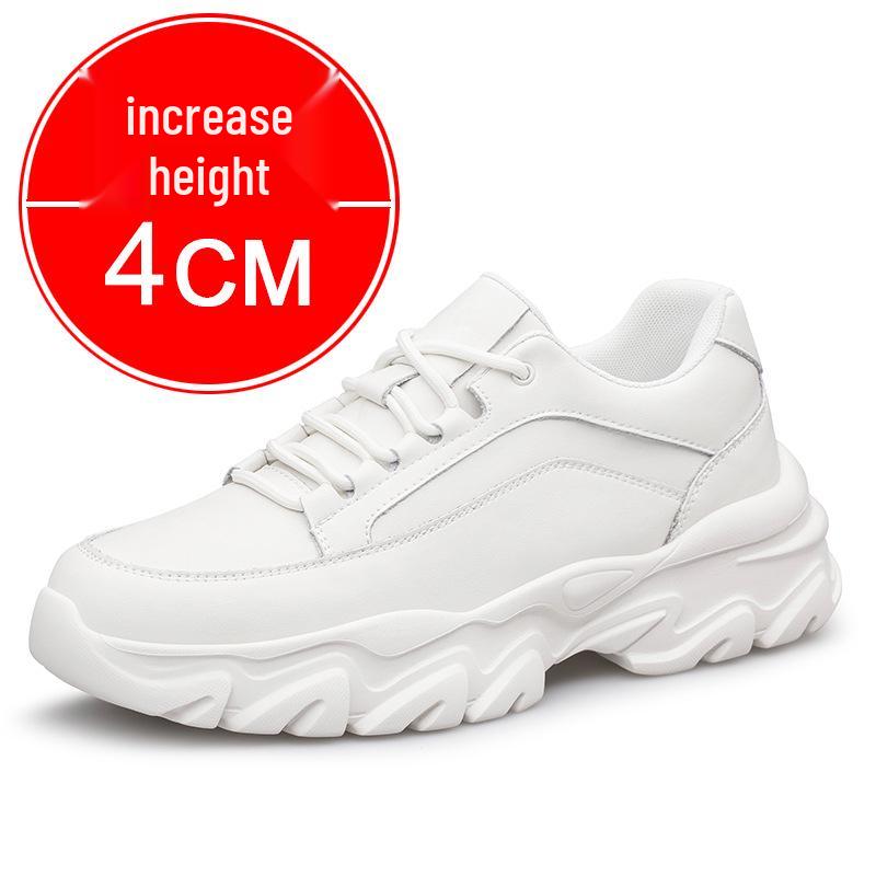 Men's 8cm Height Increasing White Breathable Casual & Running Shoes
