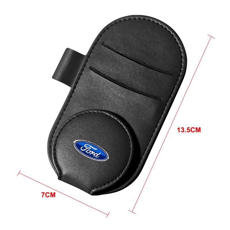 Car Leather Glasses Clip Sun Visor Multi-function Sunglasses Clip Car Accessories For Ford Fiesta MK7 Mondeo MK4 ST Focus MK1 MK2 MK3 Focus 2 3 4