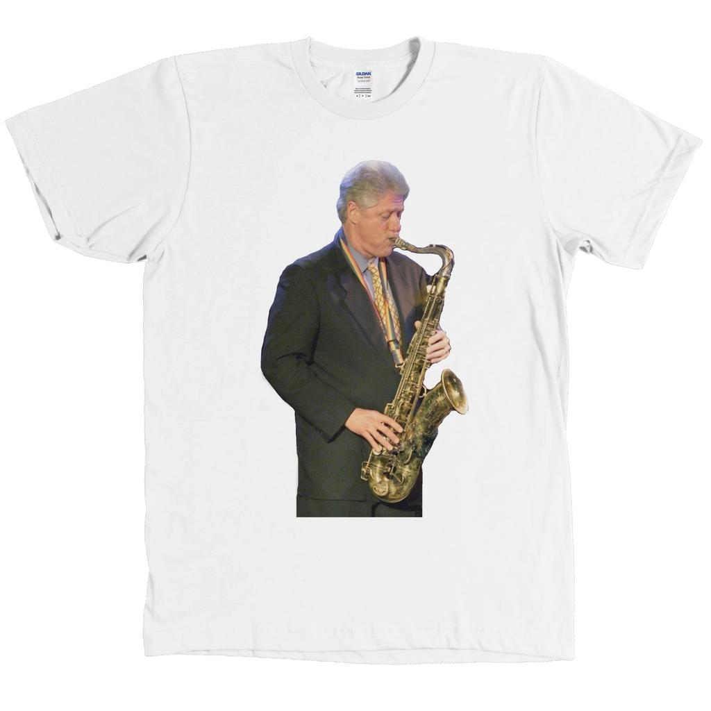 Bill Clinton Playing the Saxophone Shirt Funny Democrat Tee S M L XL 2X 3X 4X 5X