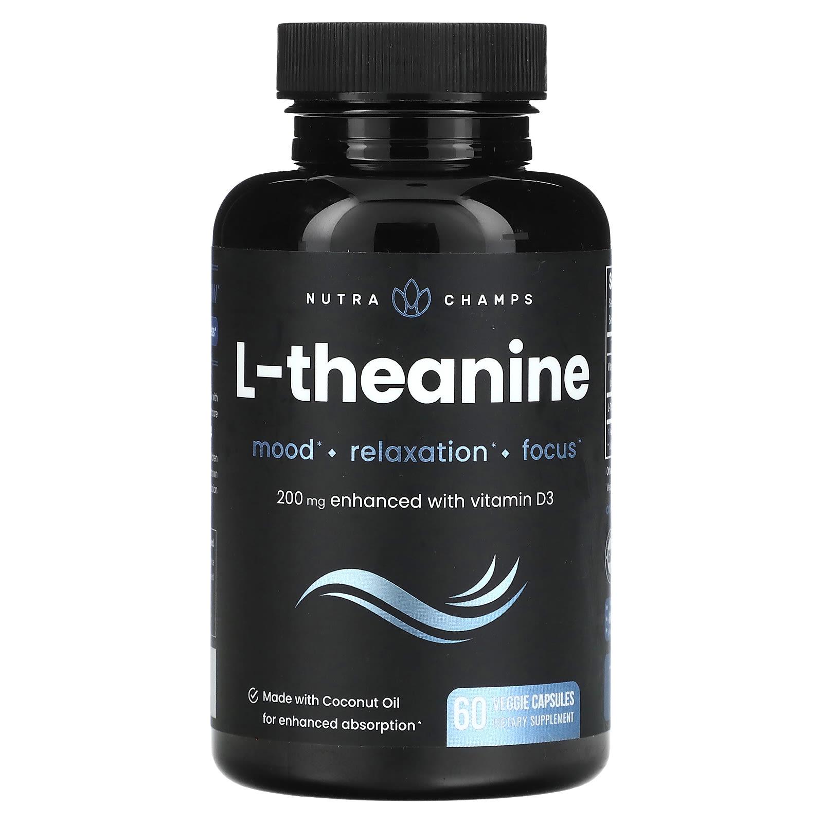 

NutraChamps, l-theanine, 200 mg, 60 veggie capsules