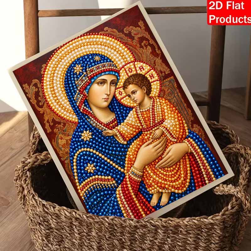 DIY 3D Pearl Diamond Painting Art Set Home Decor Art Set Wall Art Religious Icon Portrait Craft Kit