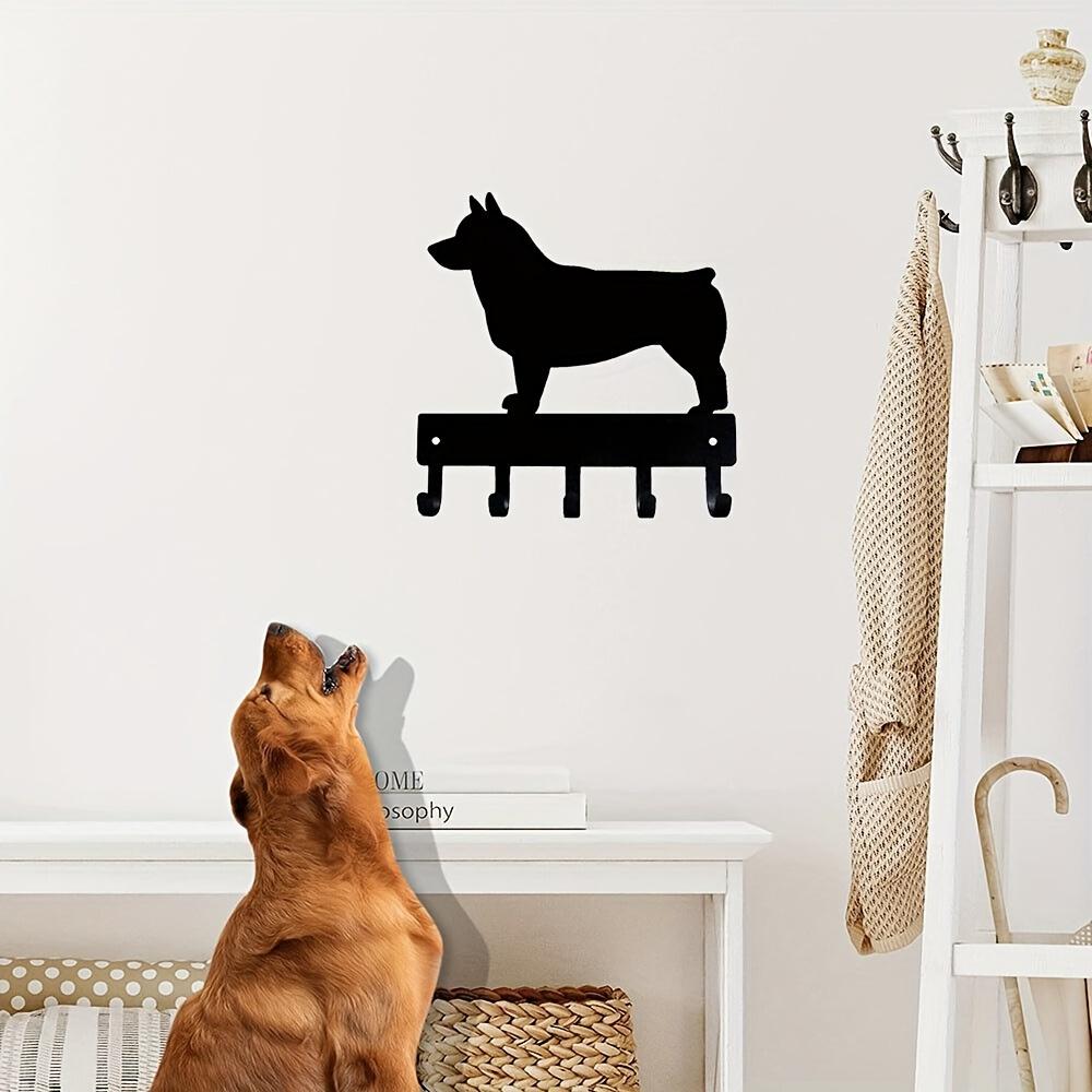 Swedish Vallhund Key Rack Dog Leash Hanger -6 Inch Wide for Living Room Living Room Wall Art Swedish Vallhund Key Rack