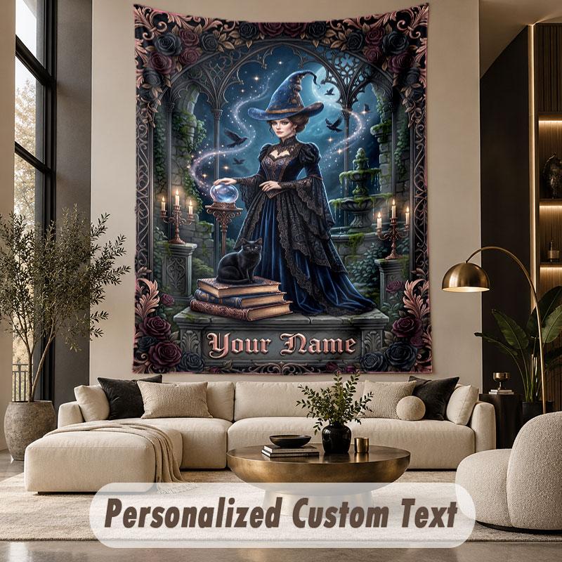 Witchcraft (135) Theme Custom Tapestry Personalized Custom Name Text Wall Hanging Tapestry Home Decor Background Cloth
