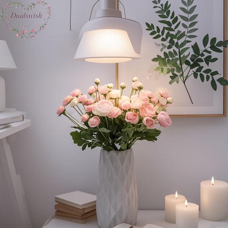1PCS Artificial 4 Heads Lotus Flower Bouquets Simulated Flower Ornaments Indoor Decorations
