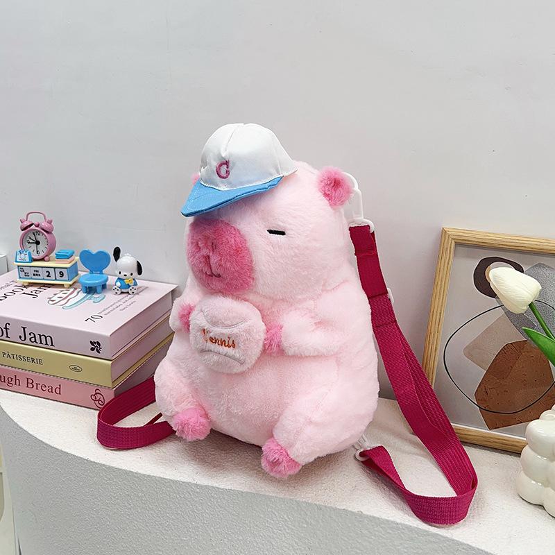 Creative cartoon doll backpack trendy cute ugly capybara plush bag