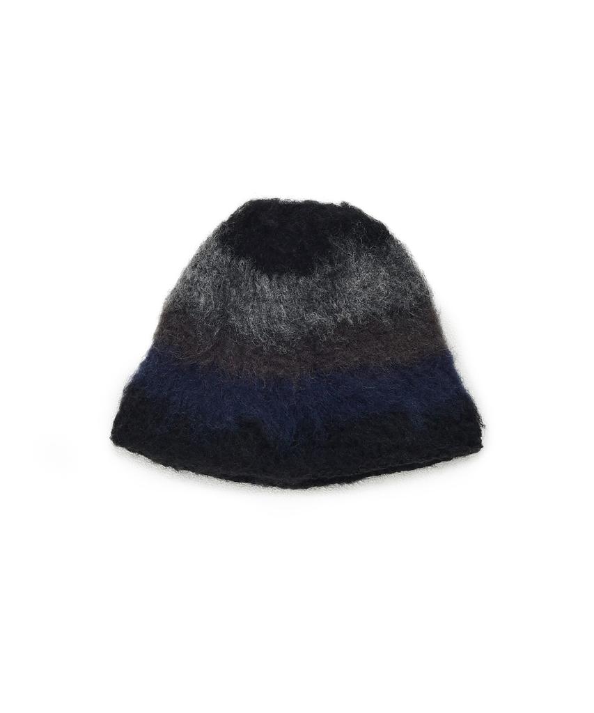 Belji Handpoke Fuzzy Beanie Black Navy