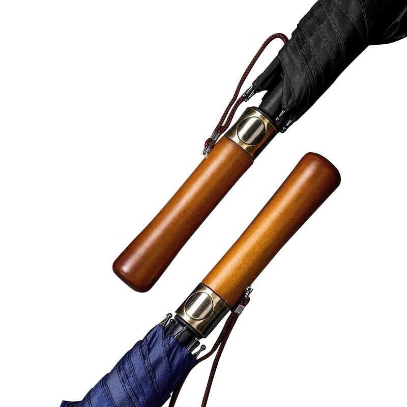 Tri-polar Wooden Handle Straight Umbrella