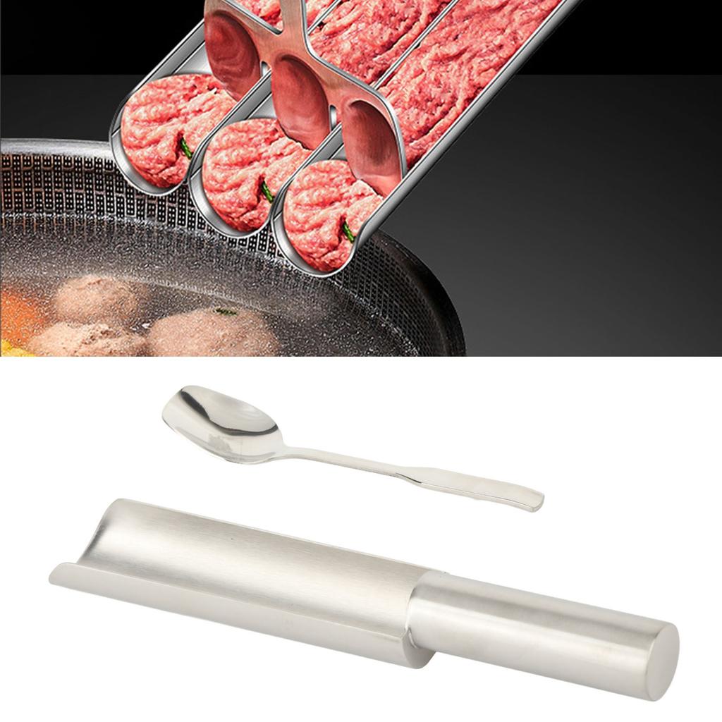 Meatball Maker with Cutting Spoon Stainless Steel Meat Baller Spoon for Kitchen Bar Restaurant