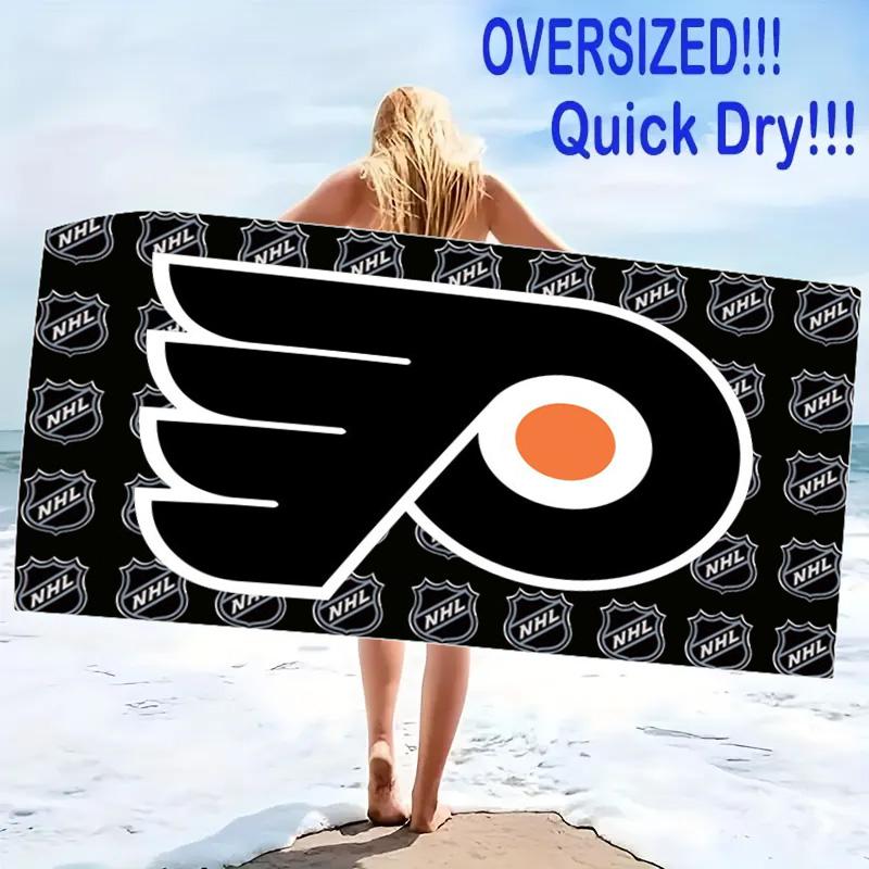 Philadelphia Flyers Logo Print Beach Towel, Large Soft Quick Dry Towel for Beach Camping Swimming