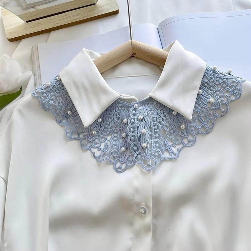 Floral Lace Detachable Collar Shawl Design False Collar Elegant Shirt Collar  Casual Wear