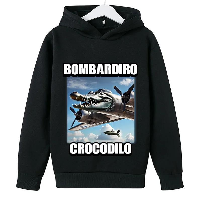 Otoño Estampado Italian Brainrot Sudadera con Capucha Infantil Moda Casual Sudadera de Niño Niña Harajuku Manga Larga Niño Divertido Cálido Jersey