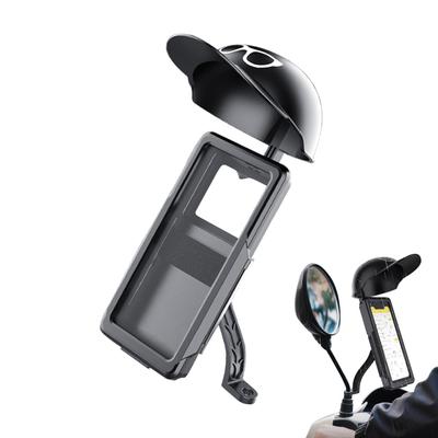 Motorcycle Phone Holder With Sun Hat Waterproof Mobile Mount For Women Men Riding Bicycles Scooters Strollers Accessories