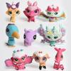 5/10PCS Random Animal Standing LPS Toy Short Hair Cat Collie Dachshund Spaniel Great Dane Action Figures Pet Shop