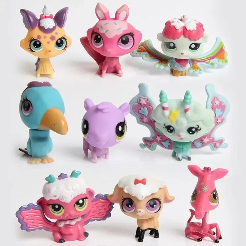 5/10PCS Random Animal Standing LPS Toy Short Hair Cat Collie Dachshund Spaniel Great Dane Action Figures Pet Shop