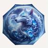 1pc Enchanted Moonlit Wolf Automatic Folding Umbrella - 3 Folding Design, Vivid Cartoon Pattern, Suitable for Outdoor Activities, A Gift for Fans