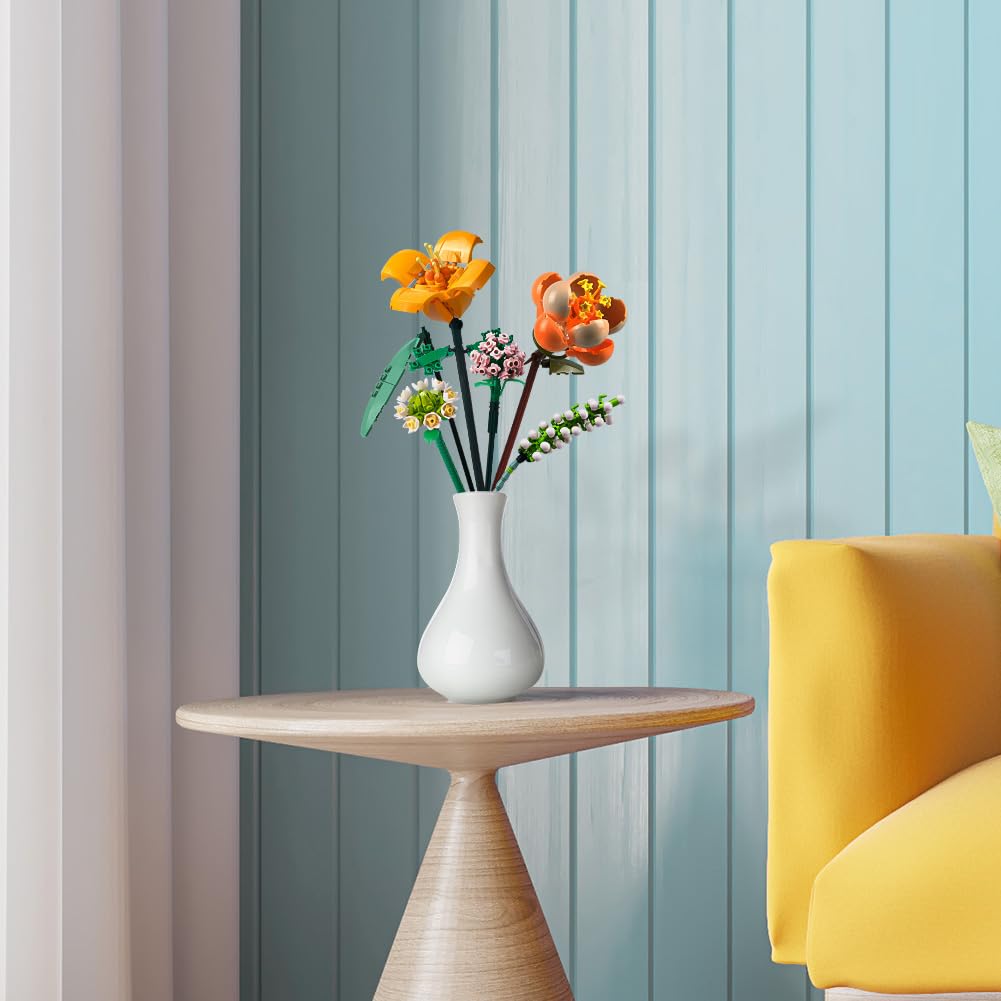 Mini Block Kids Building Toys Bricks Flowers Puzzle Pot Plants Girls Gift Home Decor (1657-1659(With Box))