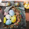 Easter Duvet Cover Set Microfiber Colorful Egg Bedding Set for Boys Girls Easter Theme Comfortable Queen King Size Quilt Cover