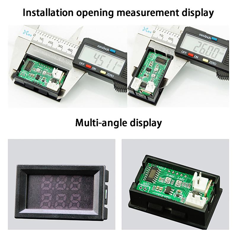High Quality New Dc 100V 100A Upgraded Voltmeter Ammeter Led Amp Dual Digital Volt Meter Gauge Temperature Measurement