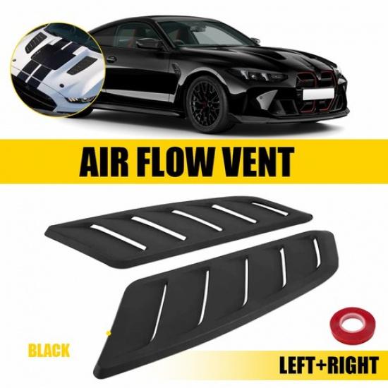 Hood Bonnet Scoop Air Flow Intake Vent Trim Cover Glossy Black Look Durable EXD