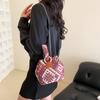 New spring retro wind bucket bag trendy fashion versatile plaid handbag foreign style chain shoulder messenger bag bag