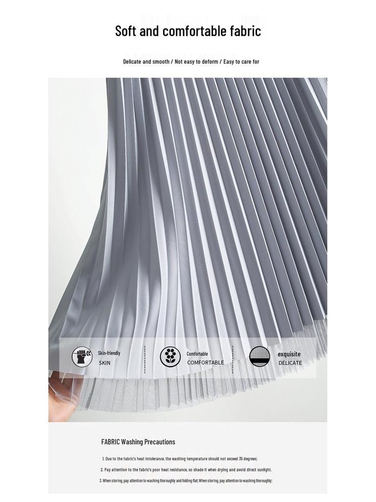 Stylish Double-Sided High-Waisted Pleated Skirt - Spring/Summer 2026 Collection