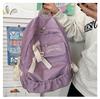 Schoolbag Large Capacity Oxford School Bag Female Anti-splashing Light Cute Contrast Color Backpack Simple Casual Folded Student Backpack