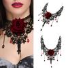 Floral Choker Necklace Gothic Lace Necklace for Women Halloween Costume Jelwery, Cosplay Party, Wedding