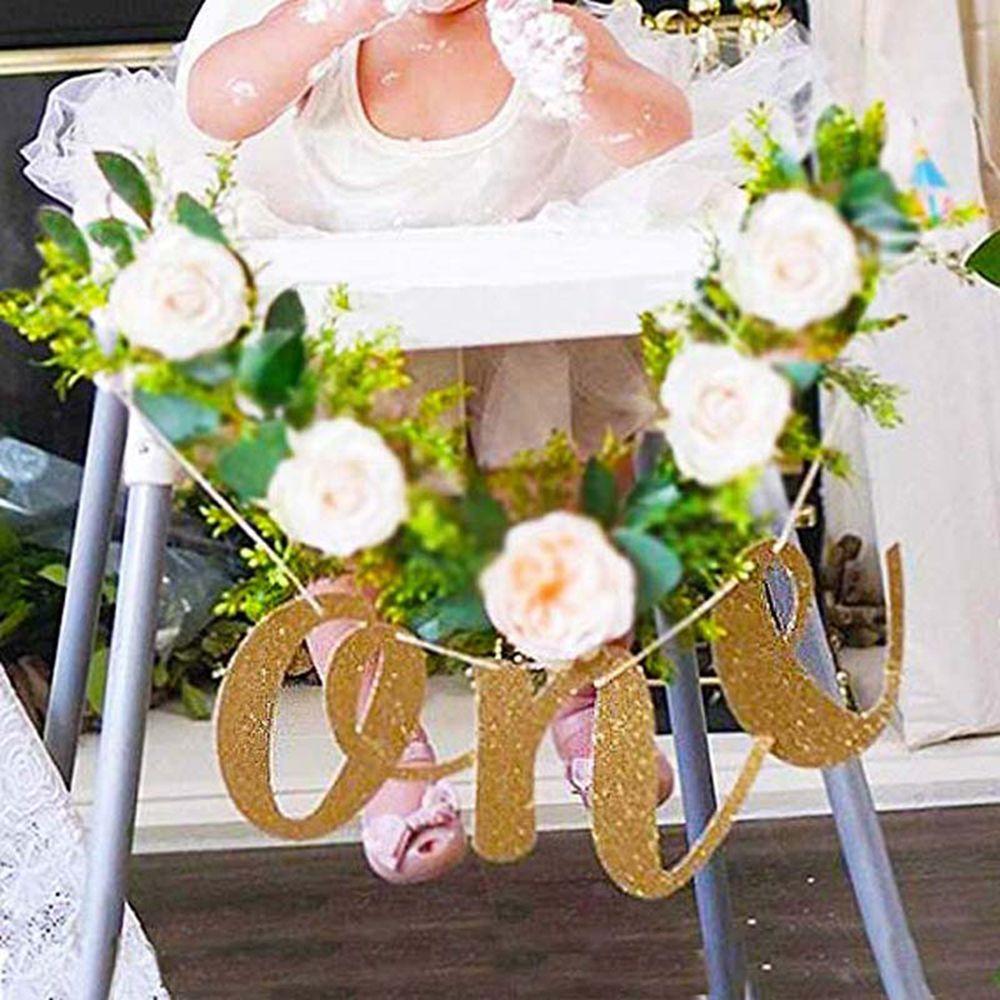 Prince Princess ONE Photo Prop 1st Birthday Party Decor Garlands Hanging Flag Bunting Banner