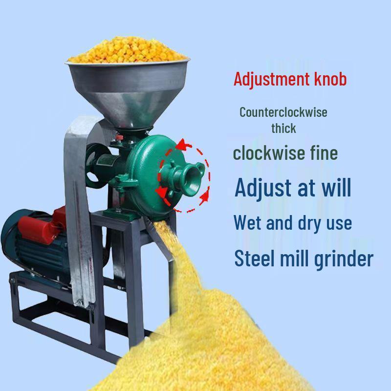 Dual-Use Wet & Dry Corn, Rice, Soybean Grinder & Flour Milling Machine