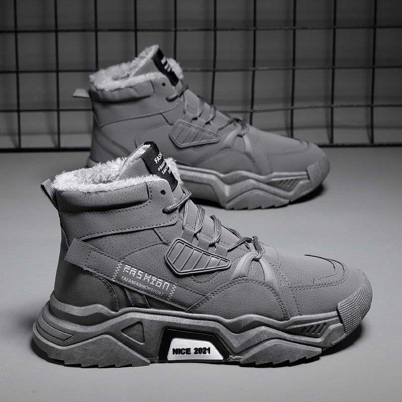 Sněhule pánské zimní sametové Martinovy boty trend korejská verze zateplené pánské zvyšující voděodolné ležérní bavlněné boty