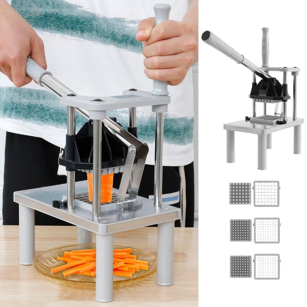 Tritaverdure e Frutta Robusto Acciaio Inossidabile Tagliaverdure Cubetti Tagliapatatine Fritte Professionale Tritaverdure