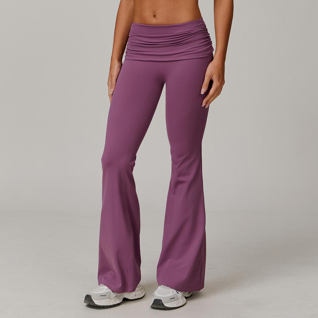 Quick Drying Hip Lifting Yoga Pants, Nude, Casual, Wide Leg, Sports, High Waist, Tight Fit, Flared Pants For Women