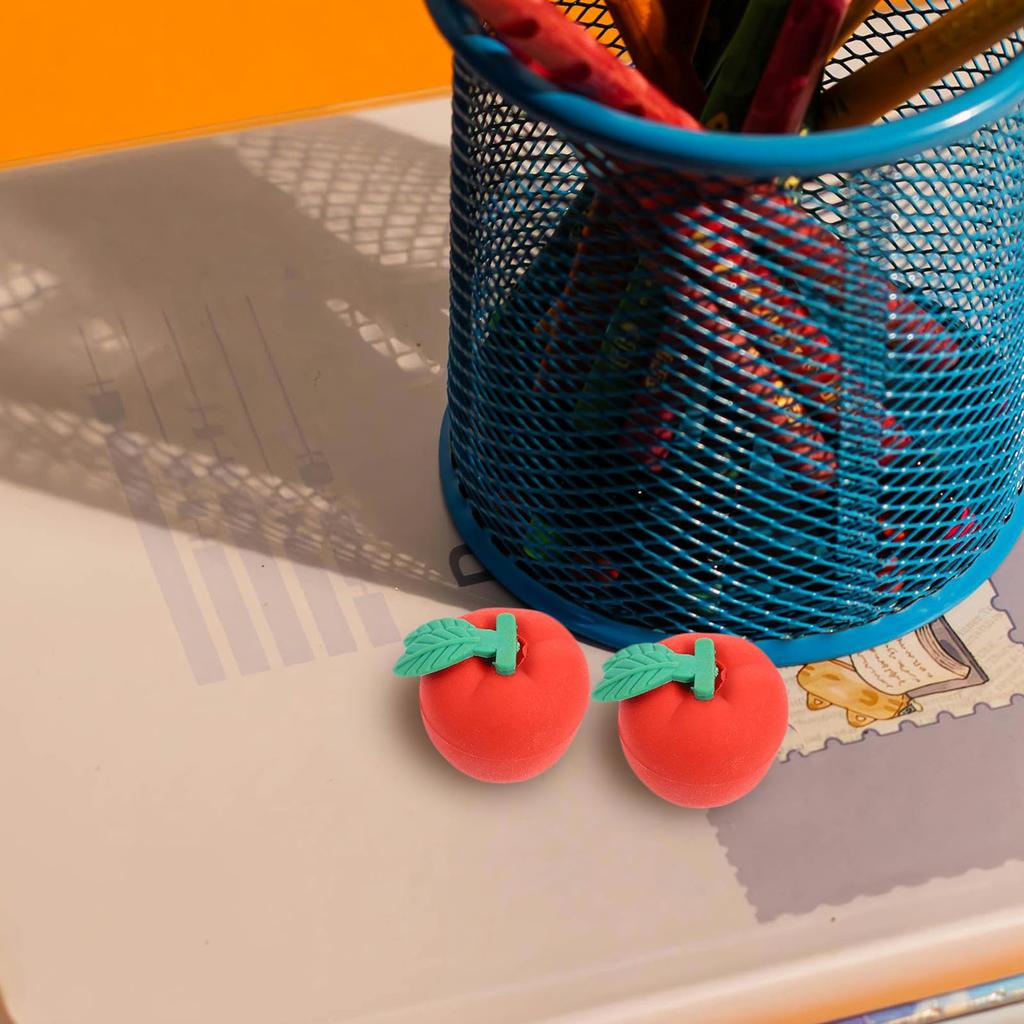 minkissy Mini 3D Apple Set of for School Prizes and Learning Incentives Erasers, Shape, 30, (Pencil Erasers)