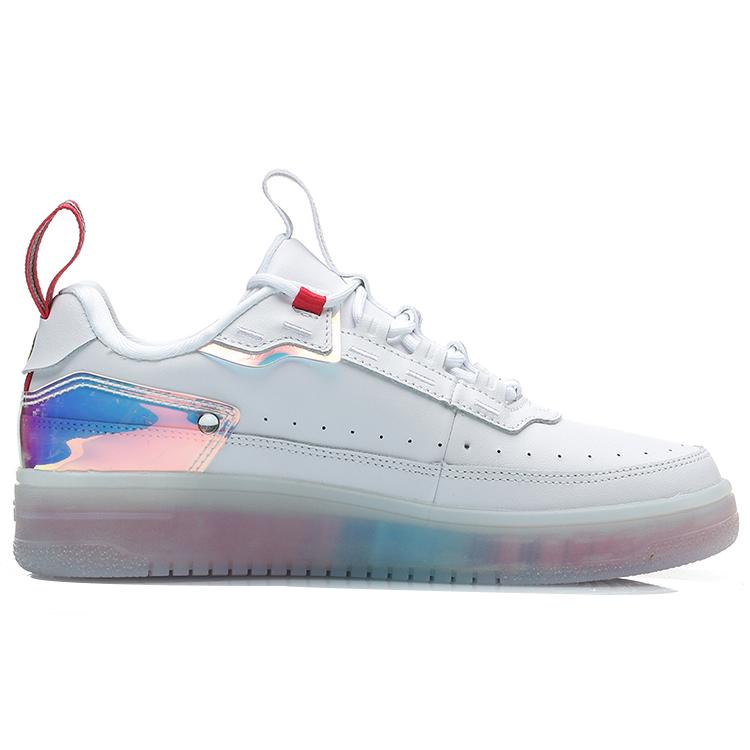 Li Ning CF Slip Resistant Abrasion Resistant Low top Skateboard Shoes Women's Red White AGCP232-2