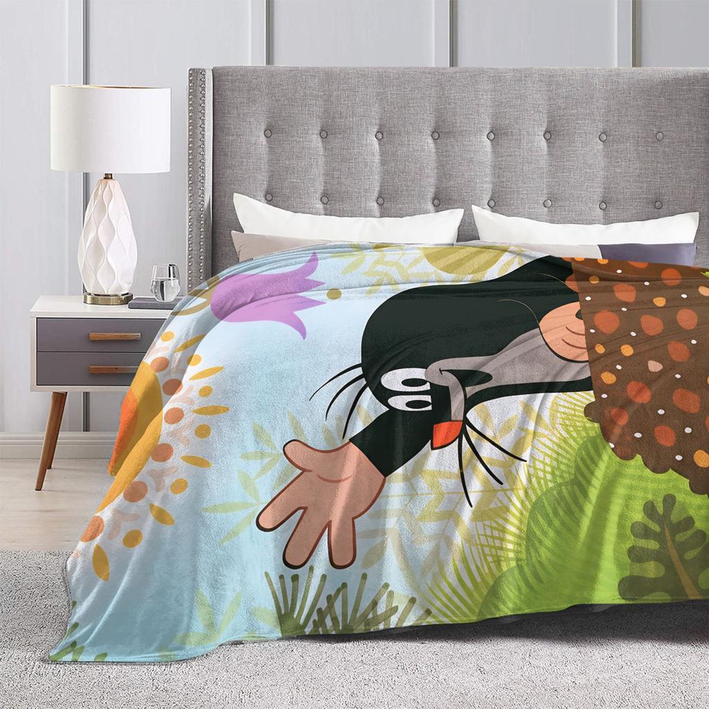 Soft Bedding Throws Camping Czech Cartoon Krtek Mole Blanket  Flannel Bedspread For Living Room Funny Sofa Bed Cover