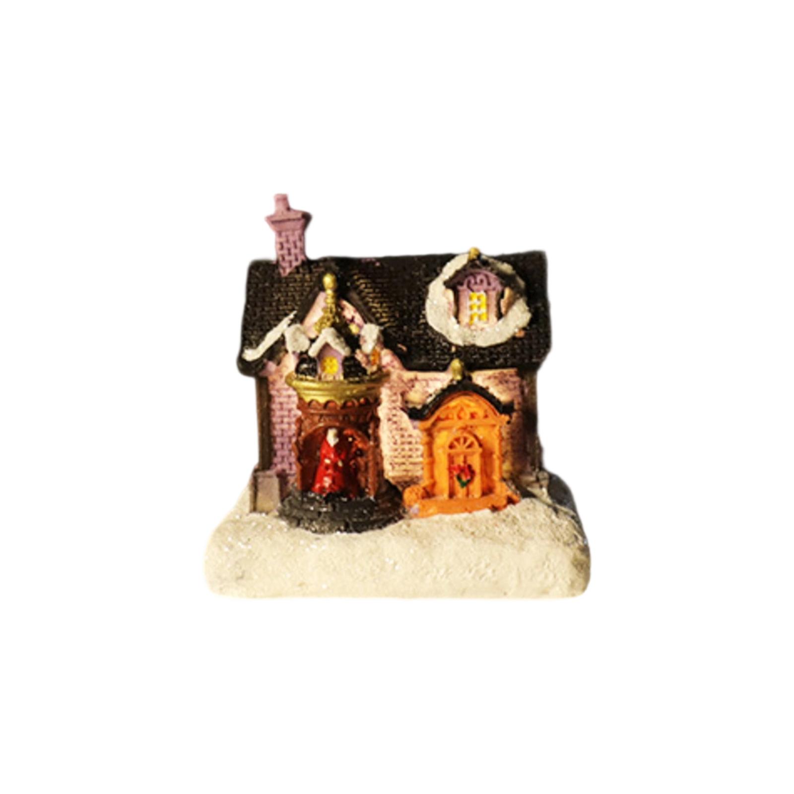 

Рождественские украшения смола маленький домик микро смола домик рождественский креативный светящийся маленький домик One Size