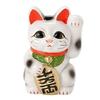 White Small Oval Cat 4 Type Left Hand Inviting Tokoname Ware