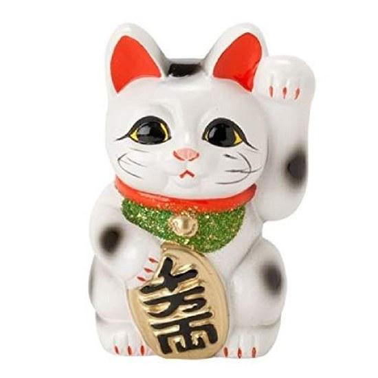 White Small Oval Cat 4 Type Left Hand Inviting Tokoname Ware