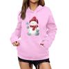 Women's Winter Christmas Printed Pullover Hooded Sweatshirt Fleece Long Sleeve Sweatshirt