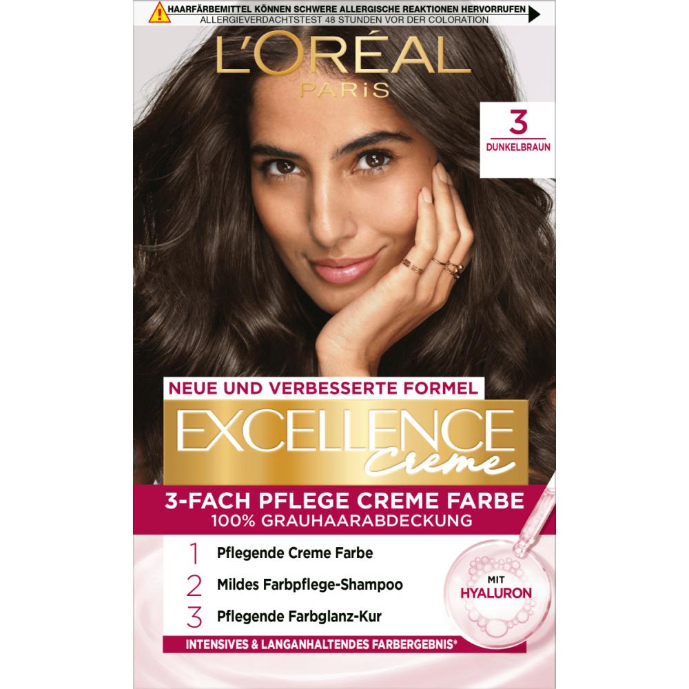 L'Oreal Excellence Hair Dye 3 Dark Brown 1st